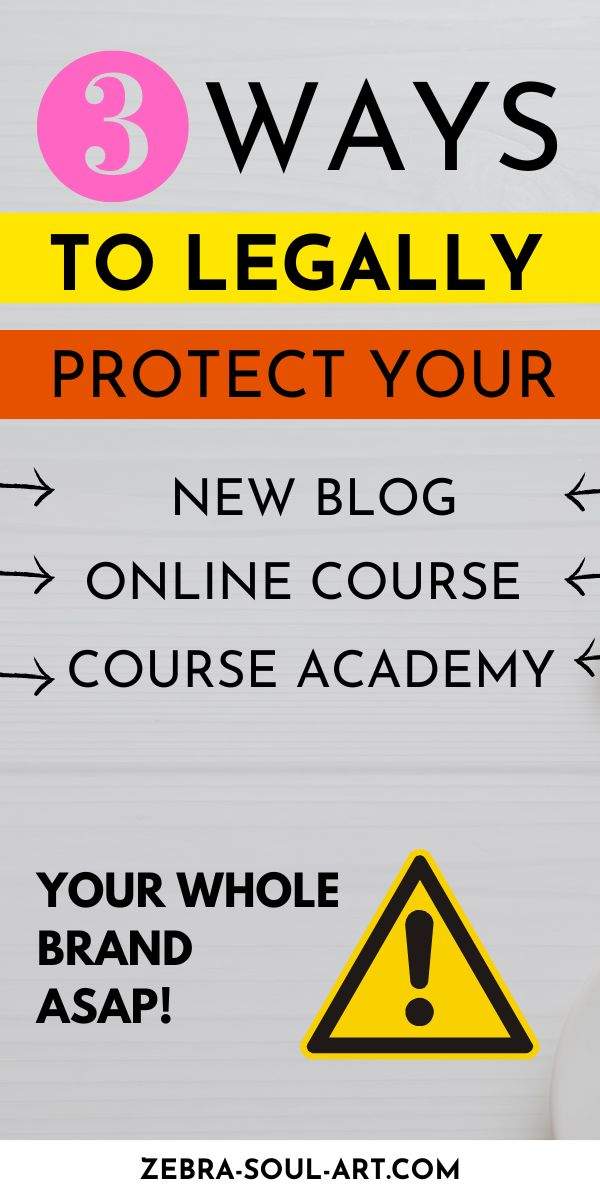 pinnable image with 3 ways to legally protect your online business