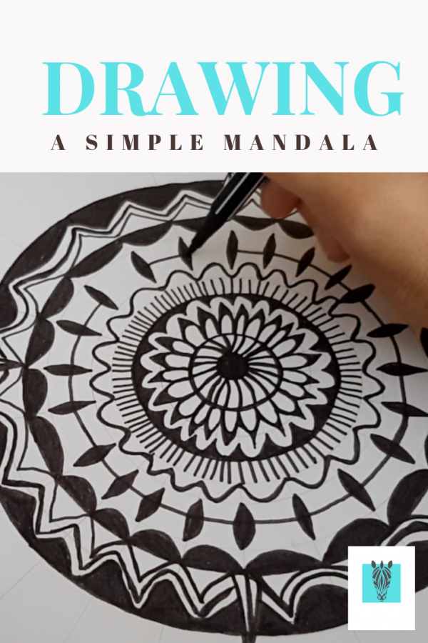 Drawing a simple mandala by Zebra Soul Art on Youtube