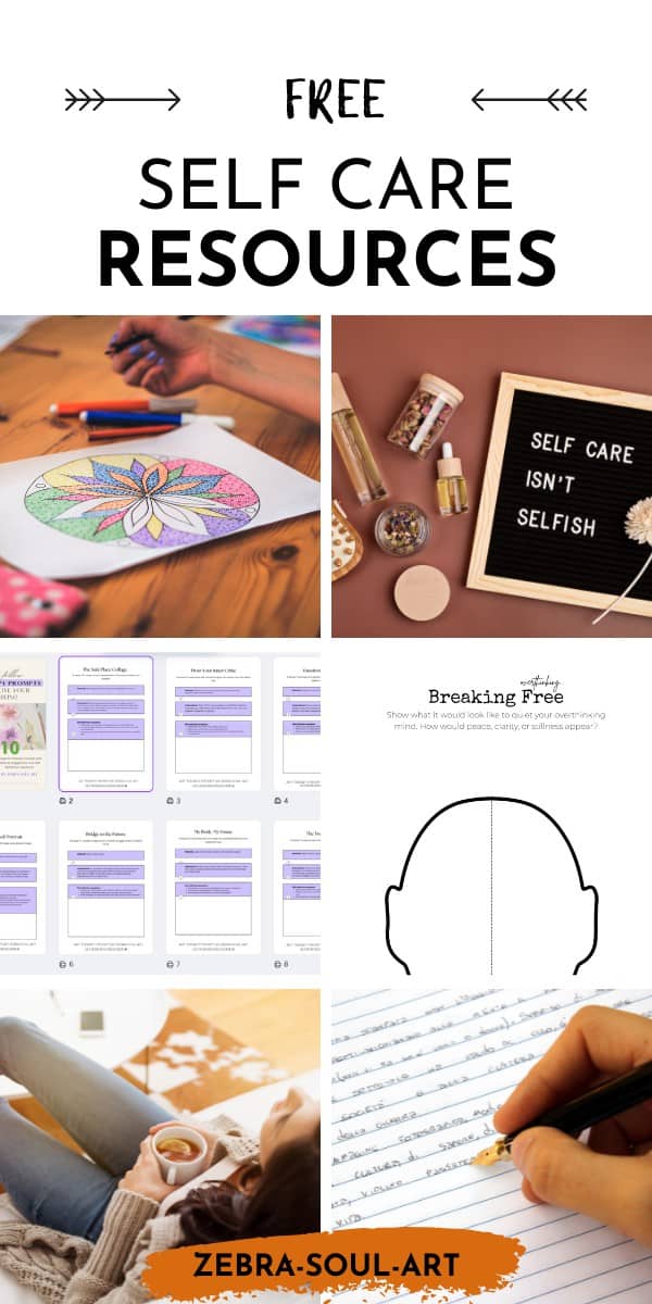 pinnable collage showing several photos of activities that have do do with self care
