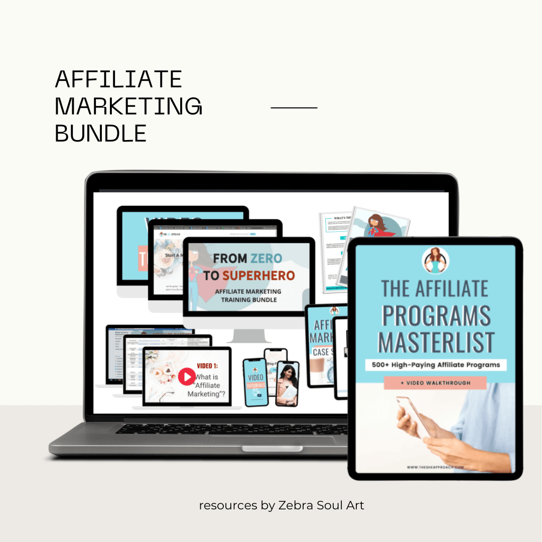mockups with laptop and tablet showing affiliate marketing bundle