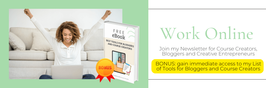 invitation to join my newsletter for course creators and bloggers, free bonus included
