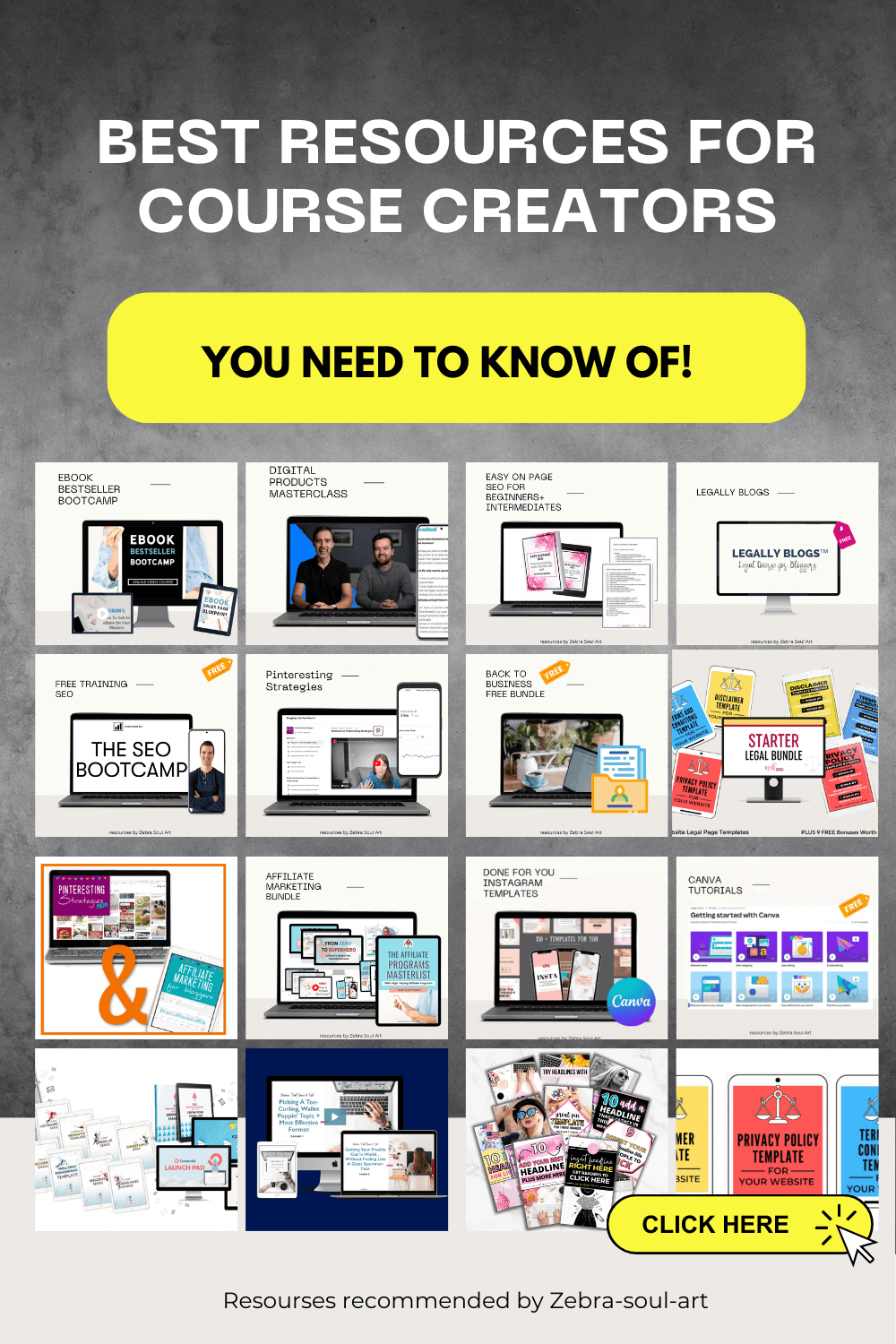 pinnable image showing little covers for online courses for course creators and business owners