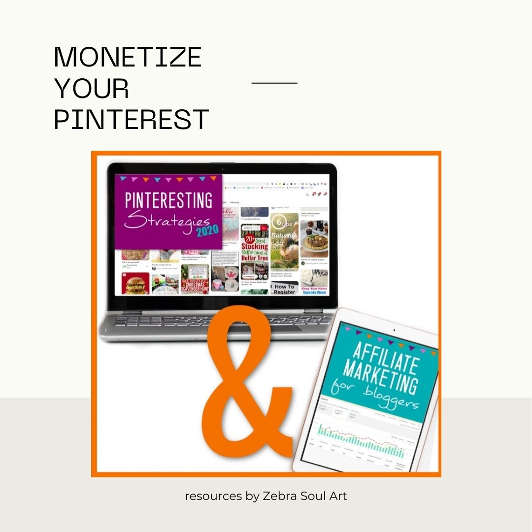 laptop and tablet mockups with pinterest and affiliate marketing courses